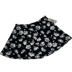 VTG Y2K Blue Floral Mini Skirt Fairy Dark Romantic Cottage NEW USA 13 (14.5")